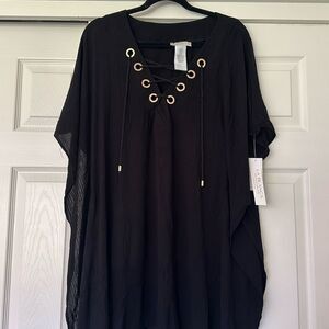 La Blanca Black Capri Lace-Up Caftan | Black